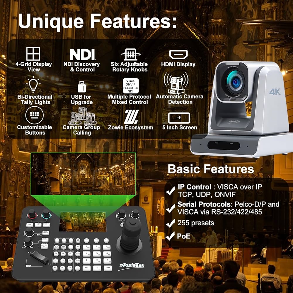 Amazon.com: Zowietek PTZ Controller Joystick Keyboard